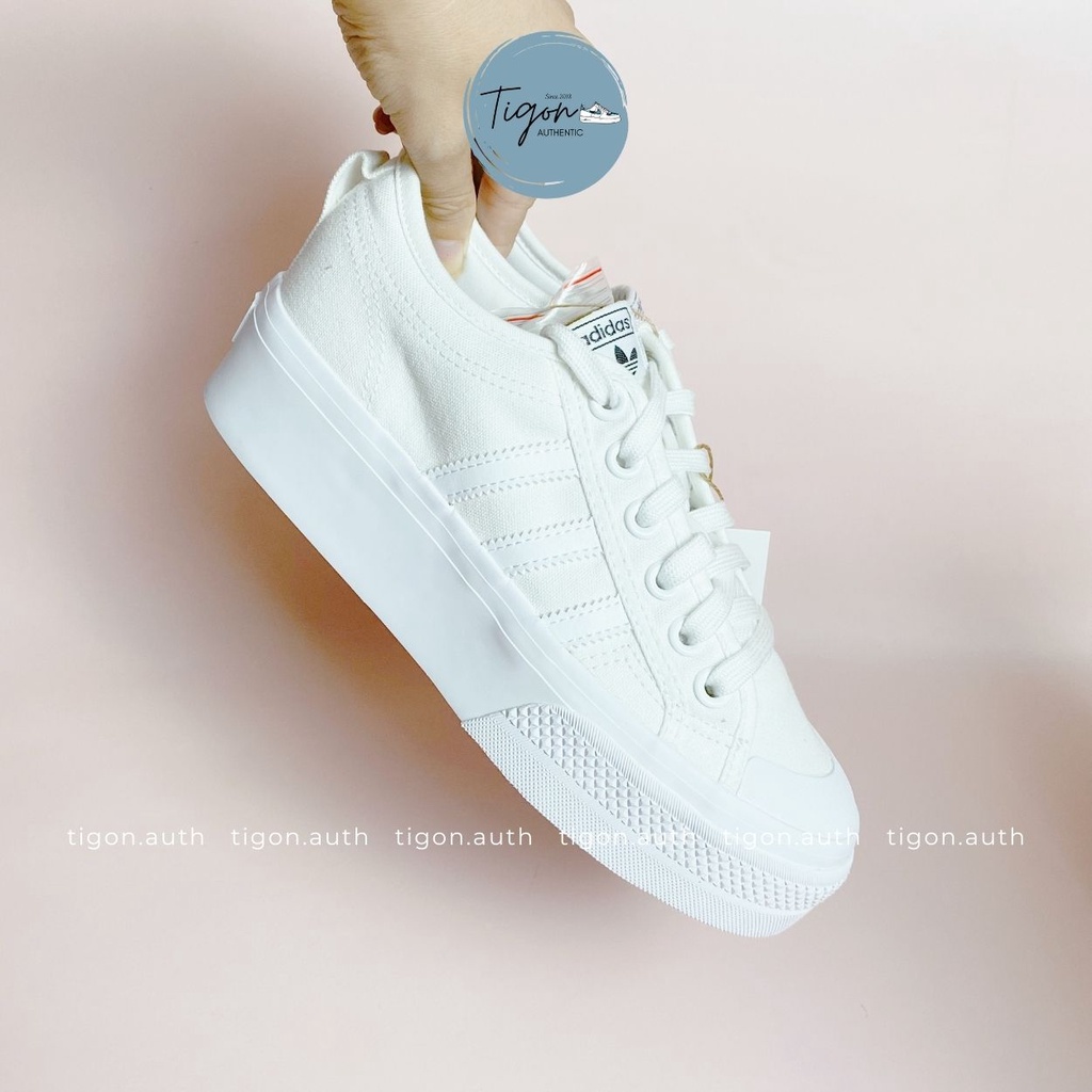 Giày Thể Thao Trắng Adidas Chính Hãng,  Giày Thể Thao Nữ Adida Nizza Platform