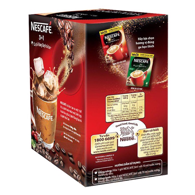 Hộp cafe sữa Nescafé 3in1 Đậm Đà Hài Hòa