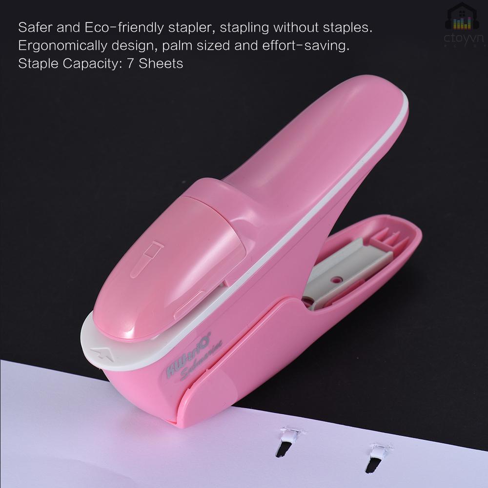 Dụng Cụ Dập Ghim Cầm Tay Mini An Toàn Không Cần Bấm Ghim 7 Tờ Cho Giấy Binding Commerci