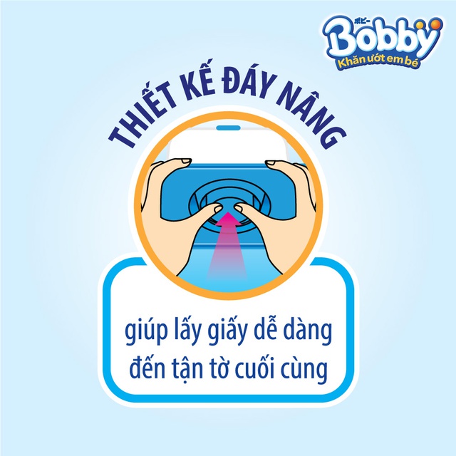 Khăn giấy ướt KHÁNG KHUẨN 99% Không hương BOBBY 100 tờ dành cho mọi đối tượng