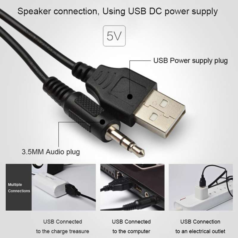 Loa nghe nhạc SADA D-202 Loa vi tính cho Điện thoại, Máy tính bàn, Laptop, máy PC, Bass Treble cực chuẩn