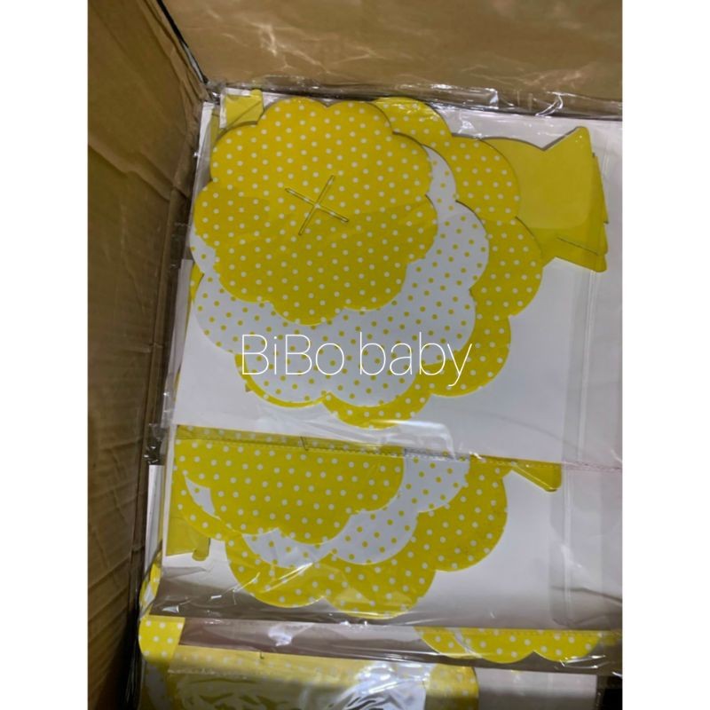 Kệ bánh sinh nhật cupcake 3 tầng bằng bìa cứng trang trí sinh nhật/ thôi nôi / đầy tháng