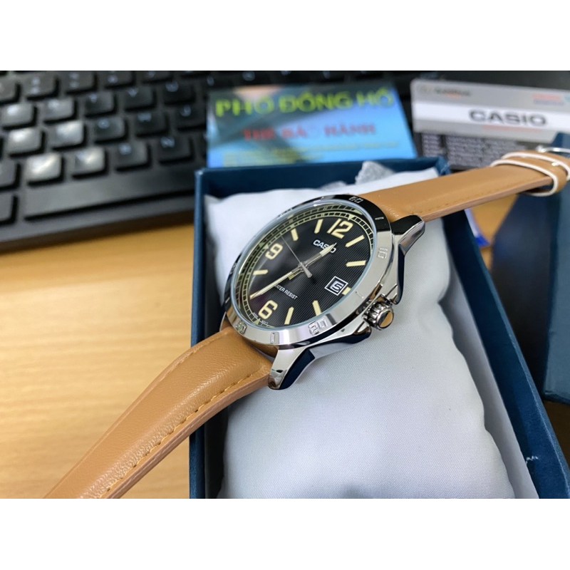 Đồng hồ nam dây da Casio Anh Khuê MTP-V004L-1B2UDF