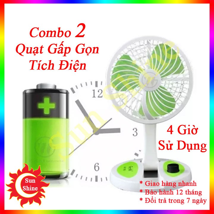 Quạt Gấp Gọn Tích Điện  Bảo Hành 24 Tháng  Quạt Mini Sạc Điện Có Đèn Led