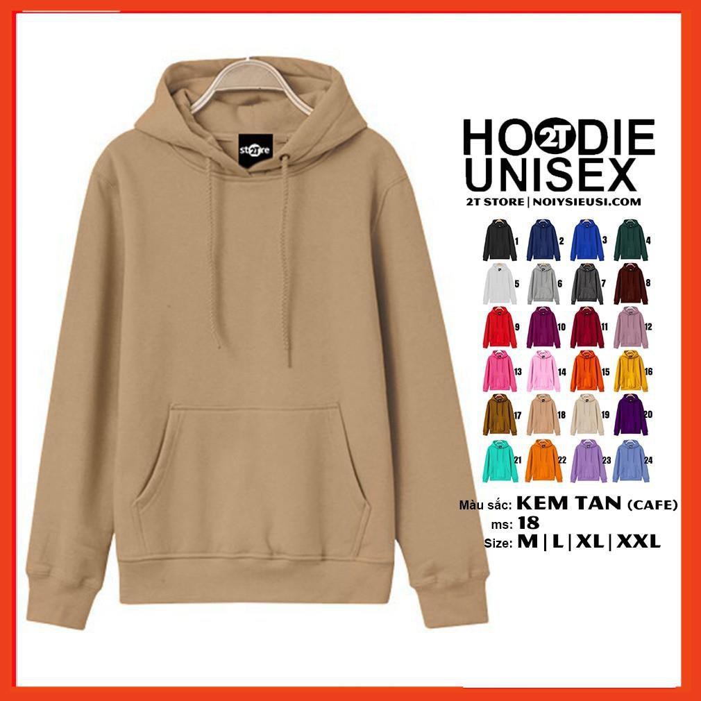 ÁO NỈ BÔNG CÓ NÓN HOODIE TRƠN TÚI TRƯỚC UNISEX (HÀNG CAO CẤP - SIÊU SALE) [HÀNG CAO CẤP]