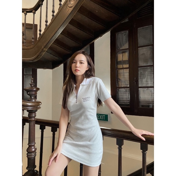 Váy body polo váy ôm GOOD GIRL GOES TO HEAVEN chất cotton gân co giãn | BigBuy360 - bigbuy360.vn