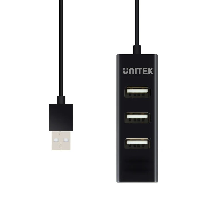 HUB chia cổng USB 2.0 từ 1 ra 4 Unitek Y-2140 - siêu gọn (Đen)