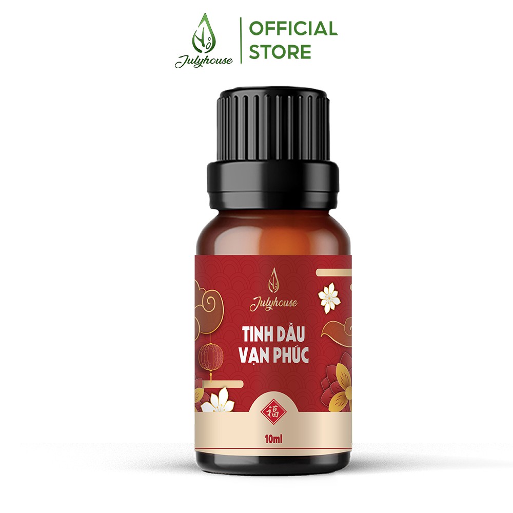 Tinh dầu Vạn Phúc 10ml JULYHOUSE hương vị Tết kết hợp tinh dầu Vỏ Bưởi, Sả Chanh, Thông và Trắc Bách Diệp