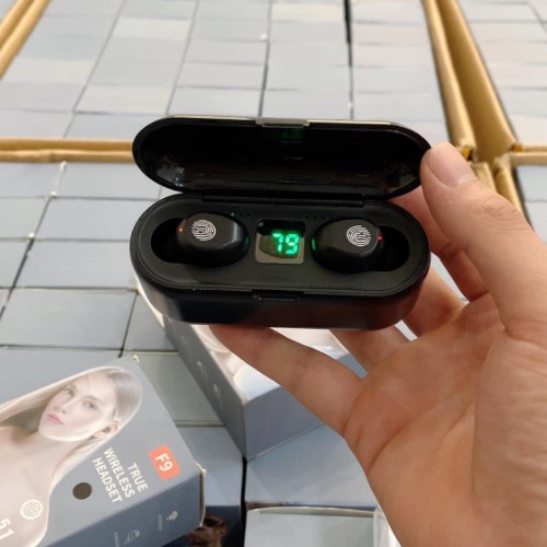 Tai nghe bluetooth amoi f9 không dây giá rẻ android true wireless blutooth ko dây mini tws chống ồn cảm ứng