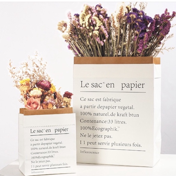 Túi giấy đựng hoa lá chụp ảnh trang trí decor Siêu Đẹp nhãn hiệu Lesac en papier