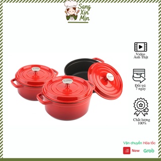 Bộ nồi gang đúc tráng men Rapido size 20, 22, 24 cm , hàng chính hãng.