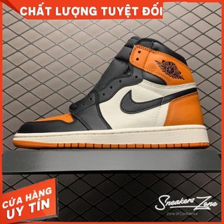 Giày thể thao AIR JORDAN 1 Retro High Shattered Backboard màu cam đen mũi cam Sneaker Zone