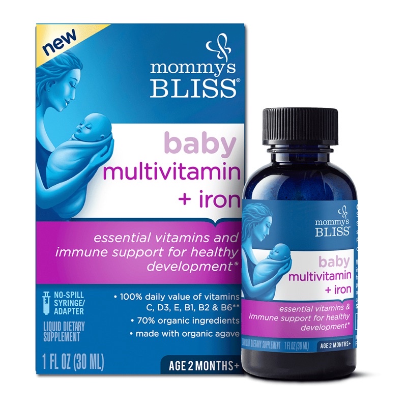 Siro bổ sung Vitamin tổng hợp + Sắt giúp tăng đề kháng cho bé Mommy’s Bliss - Mỹ