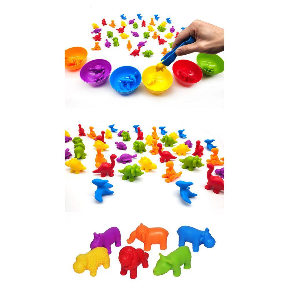 Luol Đồ Chơi Đếm Xếp Chồng Hình Động Vật Màu Cầu Vồng Theo Phương Pháp Montessori Cho Bé