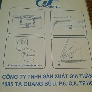 Nắp bồn cầu rơi êm cao cấp(kích thước trên hình)