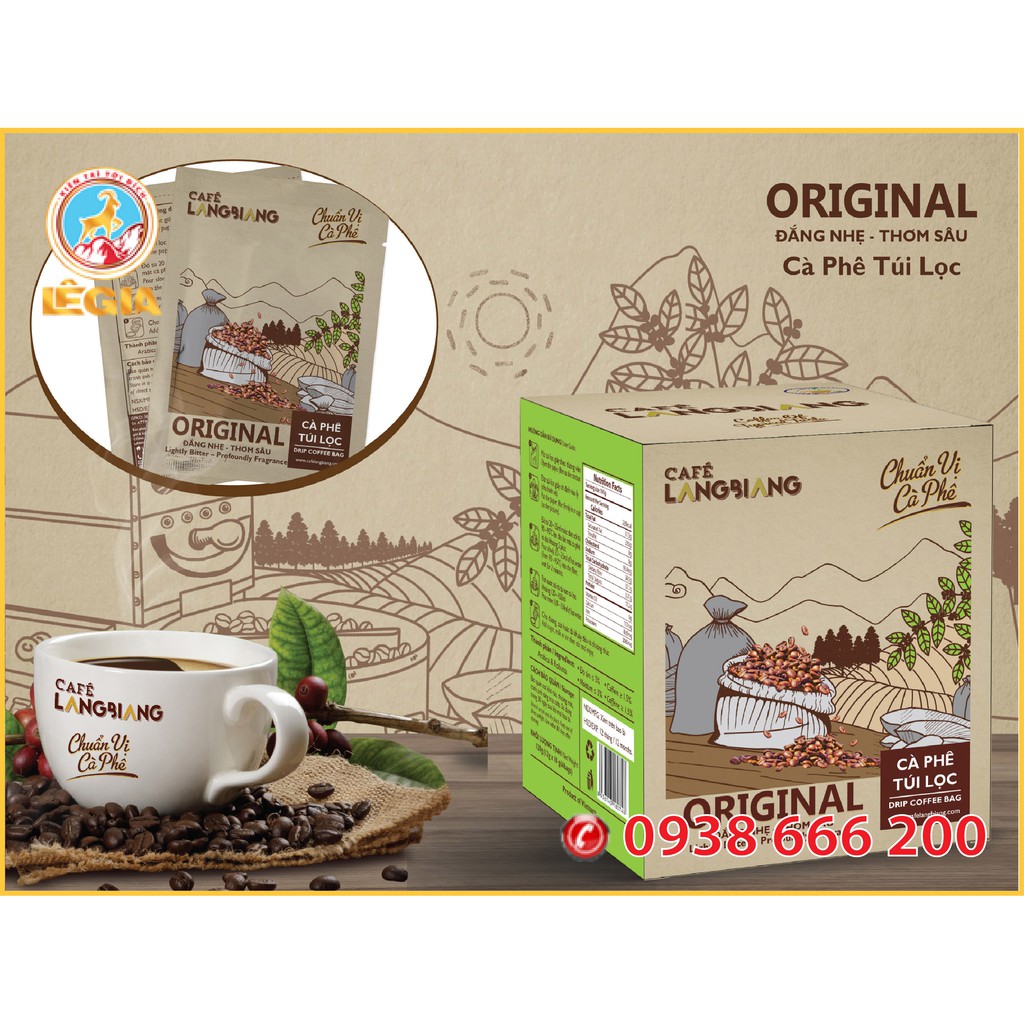 CÀ PHÊ LANGBIANG ORIGINAL TÚI LỌC 120G (ĐẮNG NHẸ - THƠM SÂU)