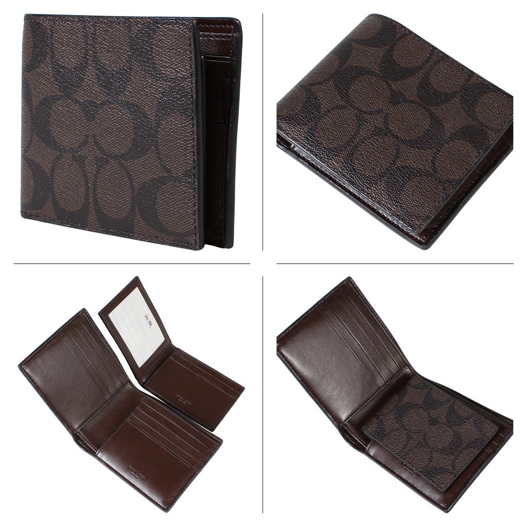 Combo 2 ví Coach Compact ID Wallet F74993