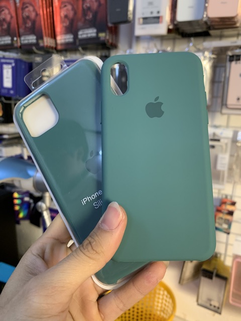 Ốp chống bẩn apple silicon xanh rêu cho iphone