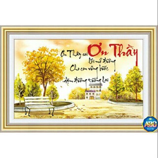 Tranh Đính Đá ABC ƠN THẦY (DF232) 75×50cm Chưa Đính.