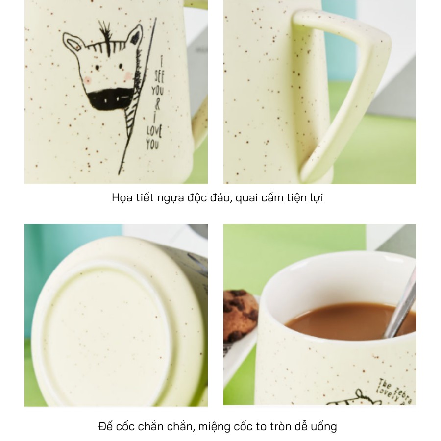 Ly Sứ, Cốc Cà Phê Hình Ngựa Vằn Cao Cấp 400ml | BigBuy360 - bigbuy360.vn