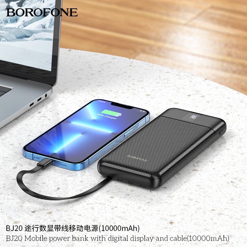 ✅SẠC DỰ PHÒNG Borofone BJ20 10.000mAh kèm cáp sạc 3 cổng Micro/Typec/ Iphone -Hàng chính hãng