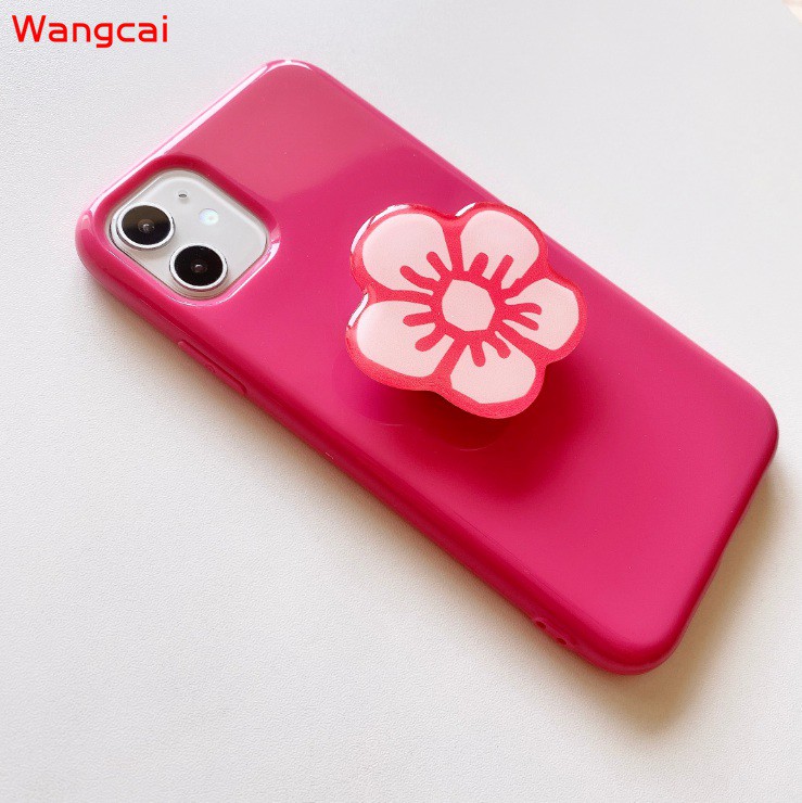 Huawei Nova 8 7 Pro 7i 6 SE 4e 4 3i 3 P40 P30 P20 Mate 40 30 20 Pro Phone Case Flower Holder Stand Candy Rose Red Plum Fresh Cute Simple Soft TPU Casing Case Cover