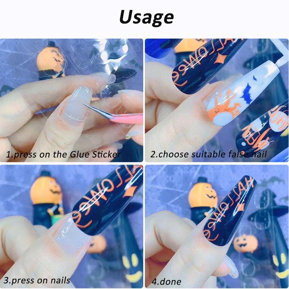 OCEANMAP Bộ Móng Tay Giả Hình Bí Ngô Kèm Vỏ Bọc Toàn Diện DIY