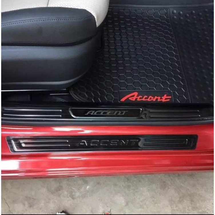 Combo 8 Ốp bậc cửa Accent 2019-2020-2021, Titan, Ốp bậc Trong, Ốp bậc Ngoài