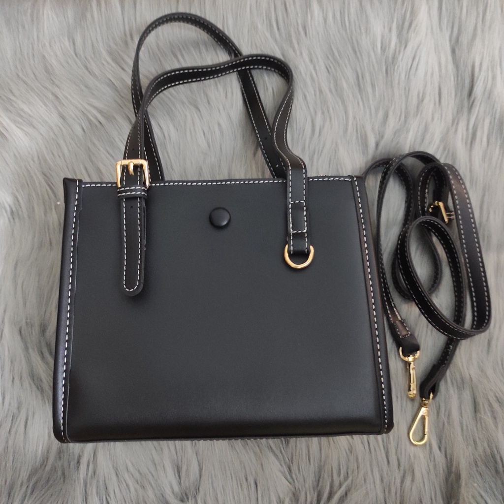 Túi đeo chéo, đeo vai da trơn phối viền - Hàng loại 1 - TB.Store HD173 22x18x10 cm