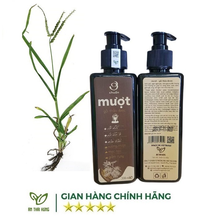 MƯỢT - Dầu gội thảo dược AN THÁI HƯNG  [Ơ chuẩn] Hết Rụng, Sạch Gàu, Nấm, Ngứa Da Đầu