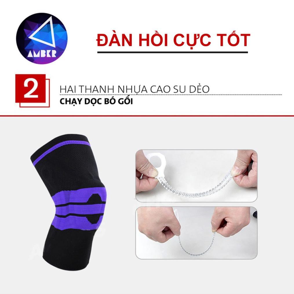 SALE SẬP SÀN [ĐỈNH CAO] Đai Bảo Vệ Khớp Gối Amber Đệm Silicon Cao Cấp (1 Đôi) .[ HOT ]