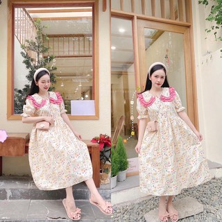 [Hàng Đẹp] Váy Hoa Nhí Dáng Xoè, Đầm Hoa Thô Siêu Xinh Có Ảnh Thật Kèm Video