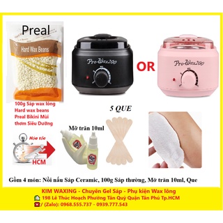 NỒI NẤU SÁP WAX NÓNG KÈM 100g SÁP PREAL BIKINI + QUE +HDSD