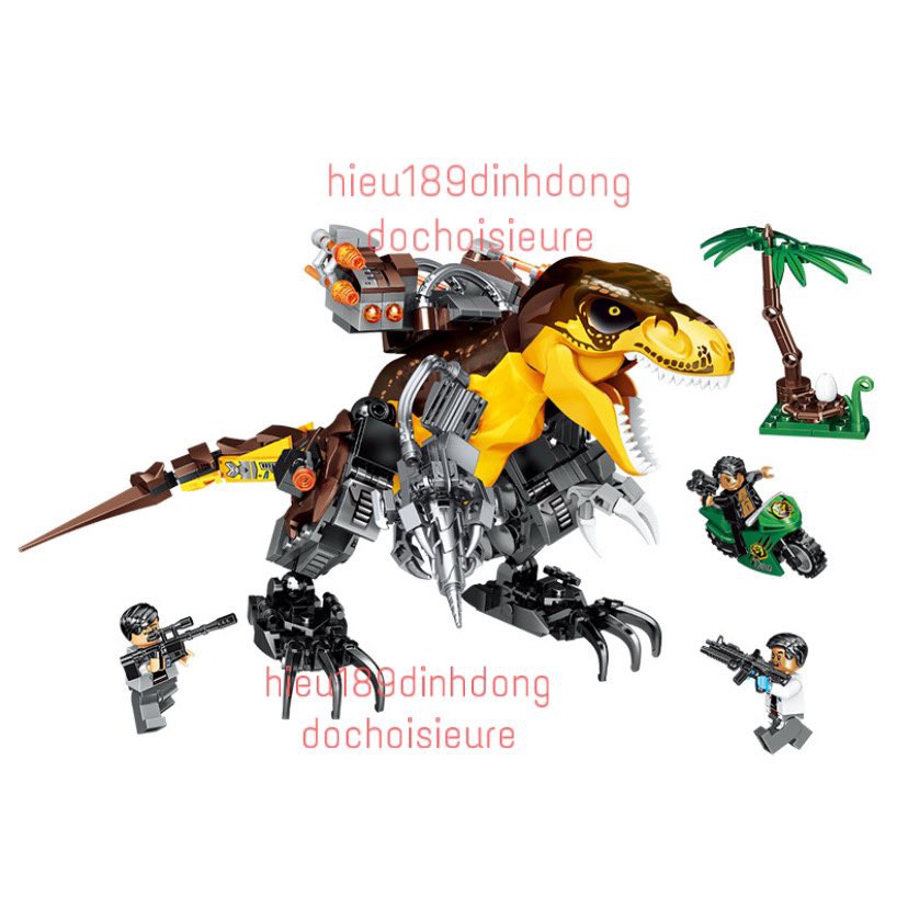 Lắp Ráp xếp hình Lego Jurassic World Dinosaur 69030 : Khủng long bạo chúa t rex chiến đấu hiện đại 369 mảnh