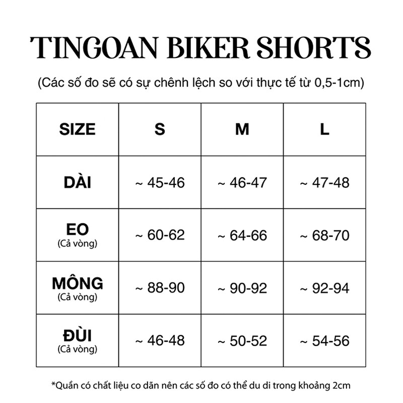 Quần biker short đen co giãn tingoan BIKER SHORT/BL