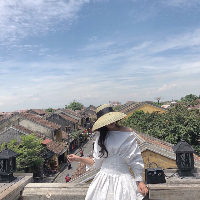 Mũ cói lồng đèn cao cấp Tiệm Cô Hìn làm từ cói tự nhiên đi biển vành rộng che nắng tốt ship 1h đóng thùng không lo hỏng