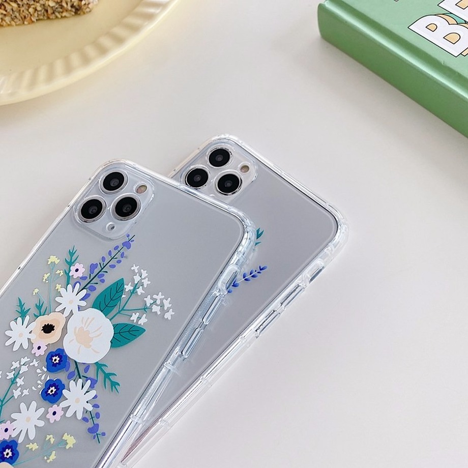 ốp điện thoại Trong Suốt In Hoa Dễ Thương Cho Iphone 12 Mini Pro Max Se 2 11 Pro Xs Max Xr X 6 6s 7 8 Plus