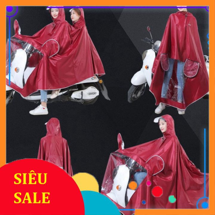 Áo mưa 2 đầu kích thước to nhất có kính che chắn mặt