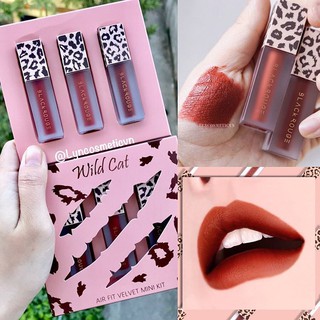 Set 3 cây Son Black Rouge Air Fit Velvet Mini Kit Wild Cat