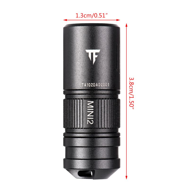 Đèn pin mini siêu sáng có móc khóa 2 chế độ 220 lumen sạc cổng USB chống sốc không thấm nước