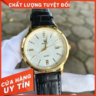 [rolex nam] Đồng hồ nam rolex R075A Mặt Trơn Máy Pin Chống nước, chống xước, dây da mềm, thờ trang, sang trọng.
