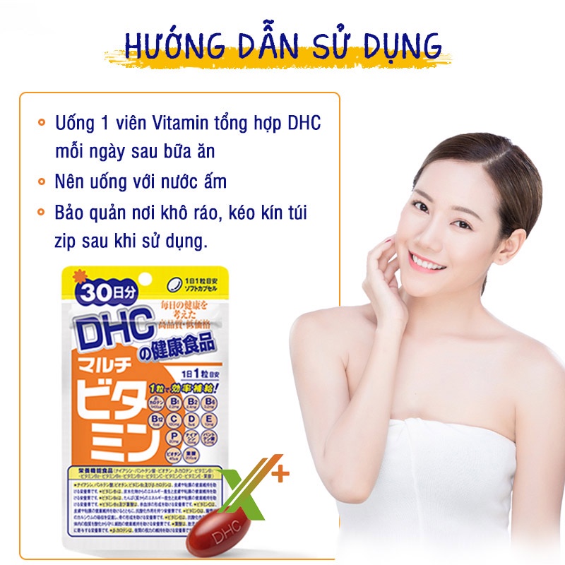 Viên uống Vitamin tổng hợp DHC Nhật Bản bổ sung 12 vitamin thiết yếu thực phẩm chức năng X6-DHC-MUL | Thế Giới Skin Care