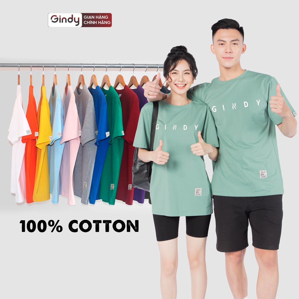 Áo phông thun trơn nam nữ tay lỡ form rộng 8 màu unisex chất cotton thoáng mát hút mồ hôi thời trang basic GINDY A028