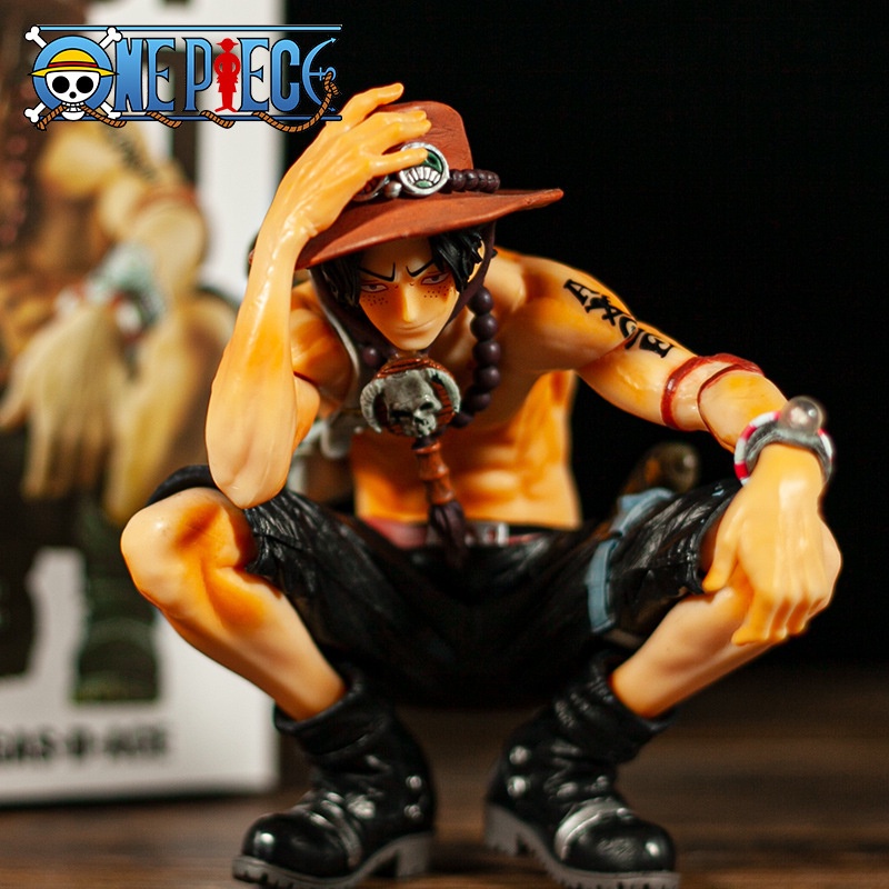 Mô hình nhân vật Ace Squatting trong One Piece 13cm độc đáo