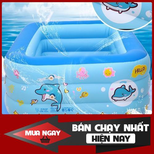 Bể phao bơi 1m8 cho bé (hình chữ nhật) .