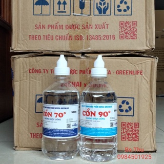 Cồn Y Tế Ethanol 70 độ  - cồn 90 độ chai 500ml dùng khử khuẩn, rửa tay, làm chất đốt