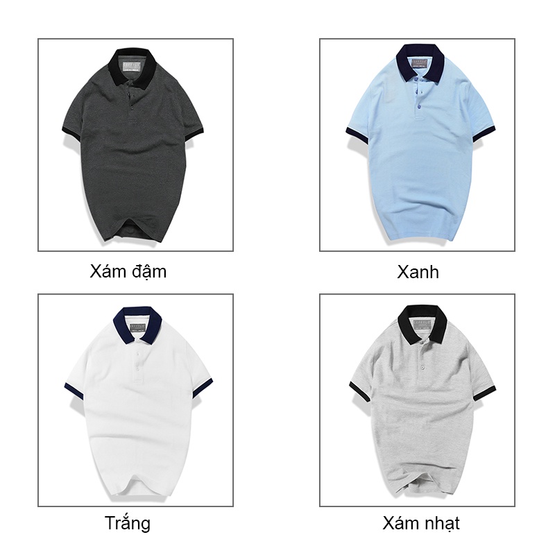 Áo polo nam tay lỡ cao cấp trơn đẹp HL06