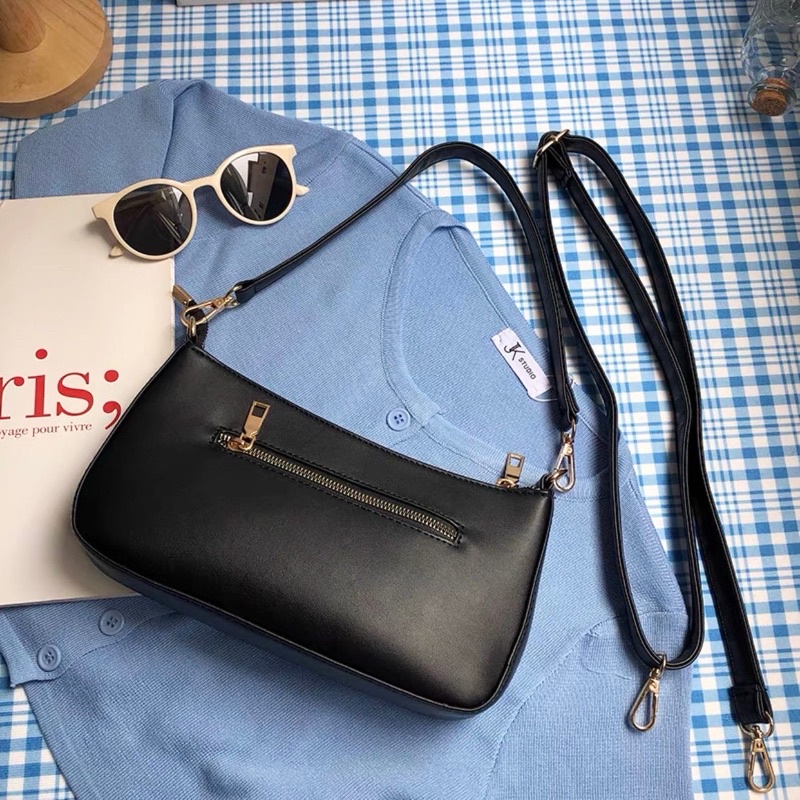 Túi kẹp nách nữ hot trend da PU trơn lì basic Trendy Muscat