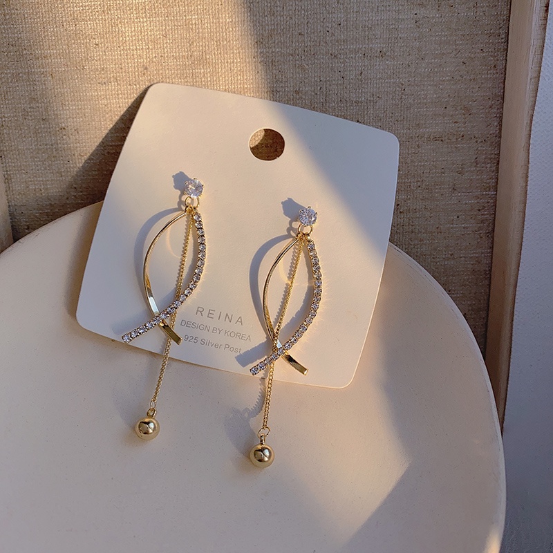 Bông Tai Mạ Bạc 925 Dáng Dài Dễ Phối Đồ Thời Trang Cho Nữ