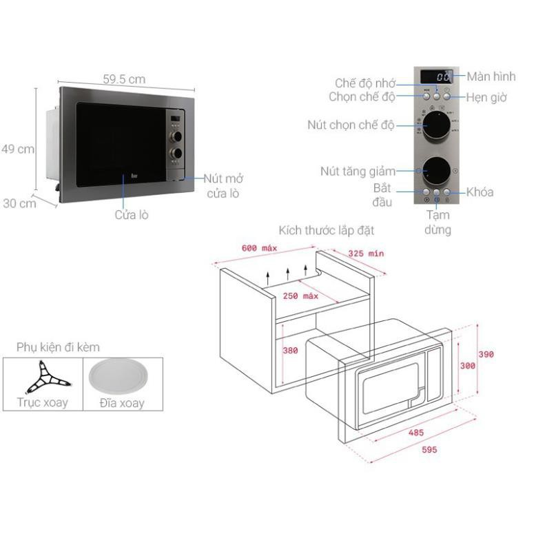 Lò vi sóng âm tủ Teka MS 620 BIH nhập khẩu Châu Âu, lò vi sóng, lo vi song, lò vi sóng sharp, lò vi sóng có nướng